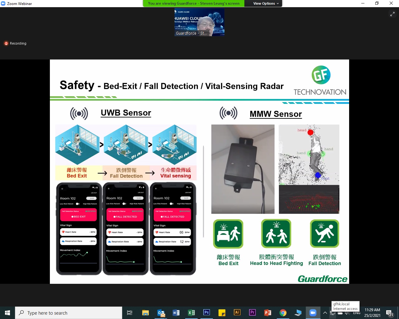Guardforce HK Hauwei webinar - Bed exit alarm